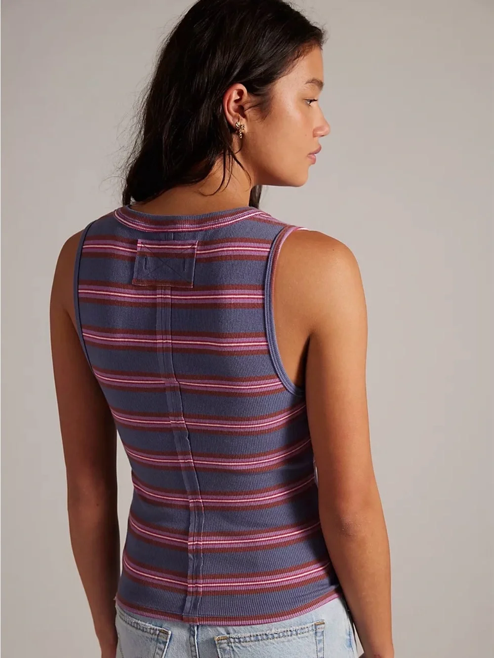 Free People Jamie Henley Striped Tank Top. NWT. Navy combo